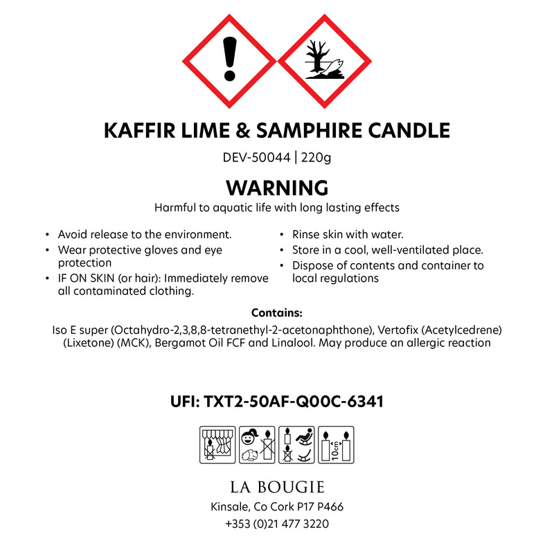 Kaffir Lime & Samphire Candle