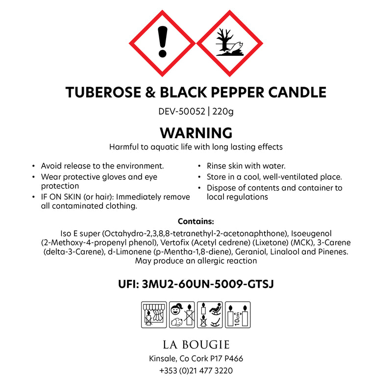 Tuberose & Black Pepper Candle
